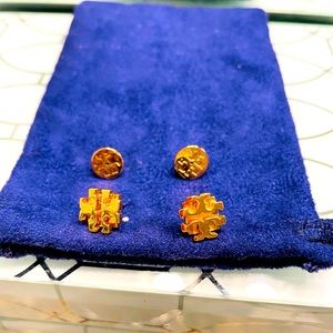 Tory Burch gold signature T stud earrings